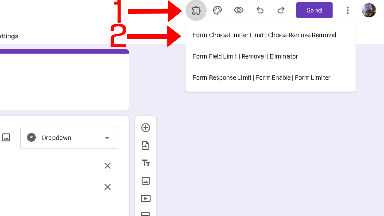 Google Form Choice Limiter - add on google