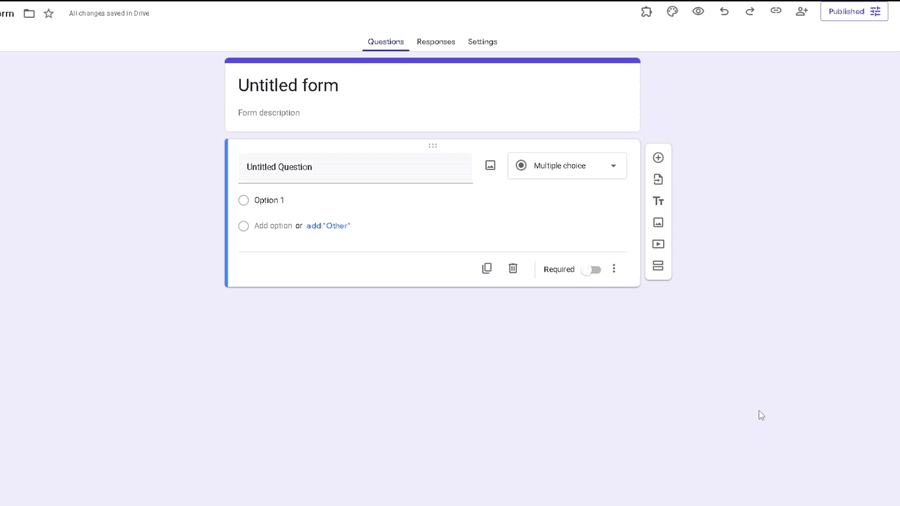Animated step-by-step video demonstration of setting native response limits in Google Forms