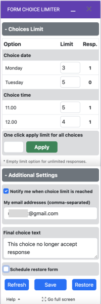 Form Choice Limiter Limiter | Choice Eliminator 2 | Choice removal